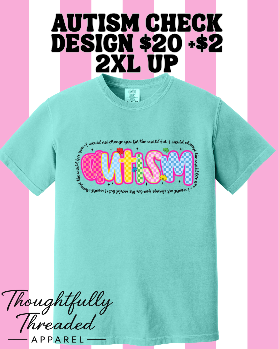Autism Checkered Design CC Chalky Mint