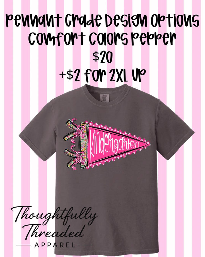 Grade Level Pennant Tees - Pepper