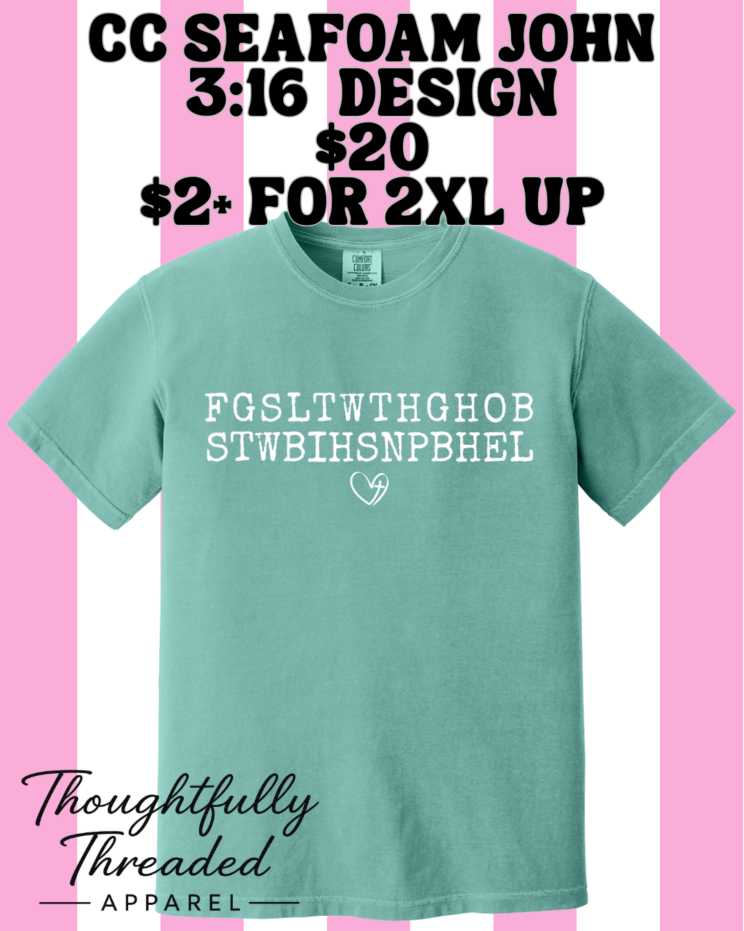 JOHN 3:16 Design CC Seafoam