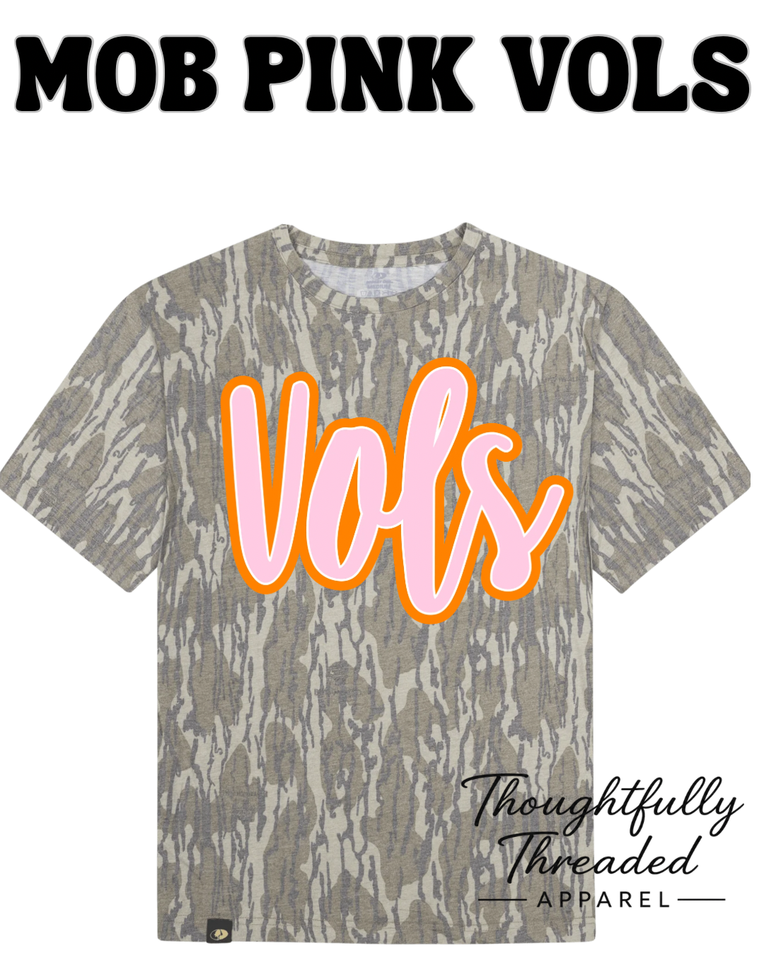 Mossy Oak Pink Vols script