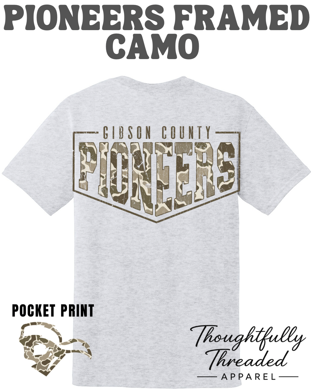 Pioneers Framed Camo w/ Pocket print